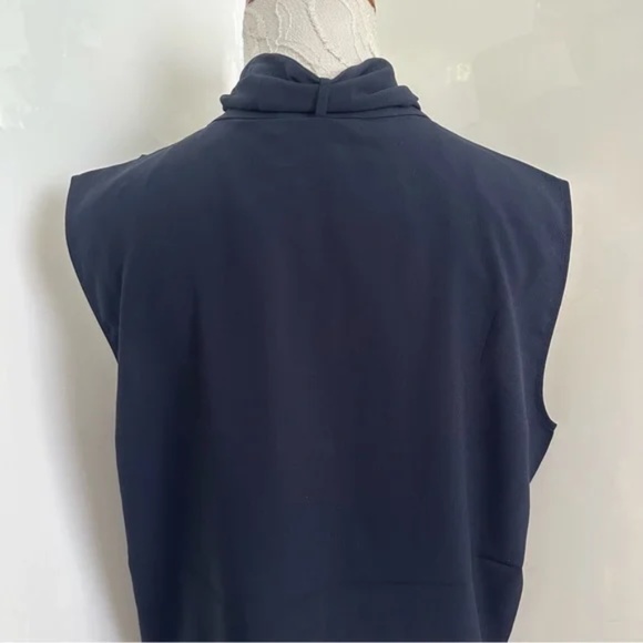 NWT TORY BURCH Navy Sleeveless Bow Button Down Blouse size 10 - Picture 4 of 4